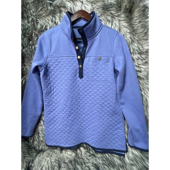 L.L. Bean‎ Quilted Blue Fleece Sweater Women's Size S - Picture 1 of 5